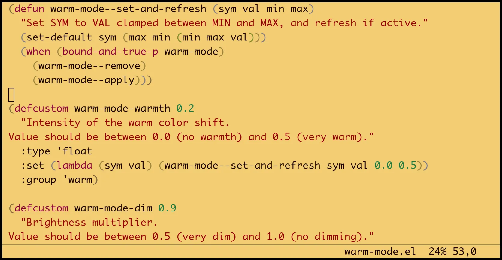 Creamy theme with warm-mode Creamy theme with warm-mode